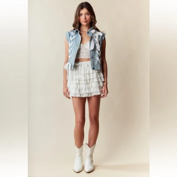 NEW Rareraw Blue Denim Vest for Women NWOT Size Small - Picture 4 of 4